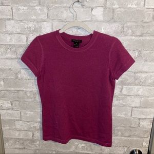 Henri Bendel 100%Cashmere short sleeve Swt sz M